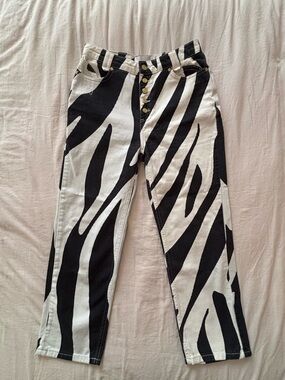 House of Sunny - Zebra-Pattern Jeans, Size 4